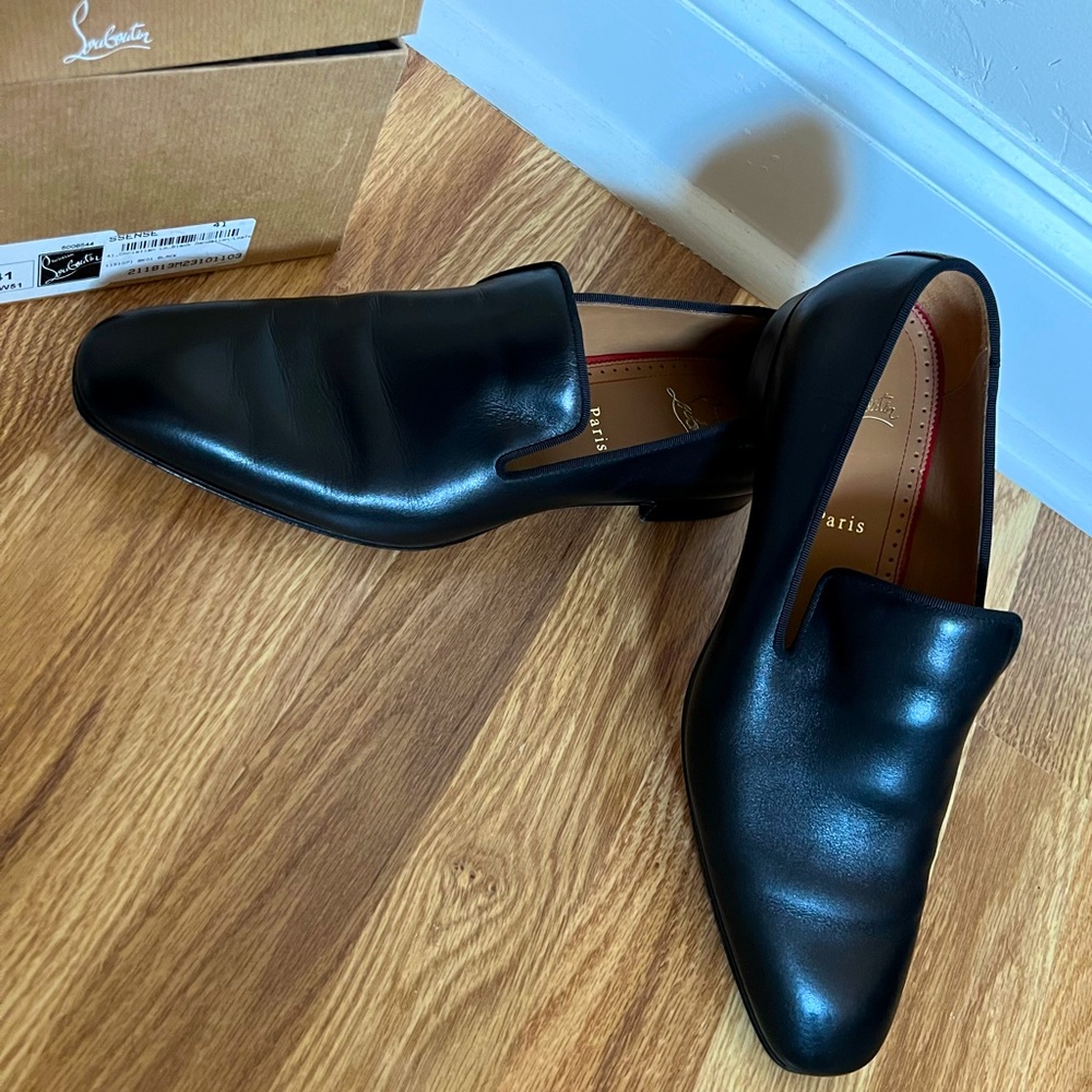 Christian LOUBOUTIN BLACK DANDELION LOAFERS w SOLE PROTECTION